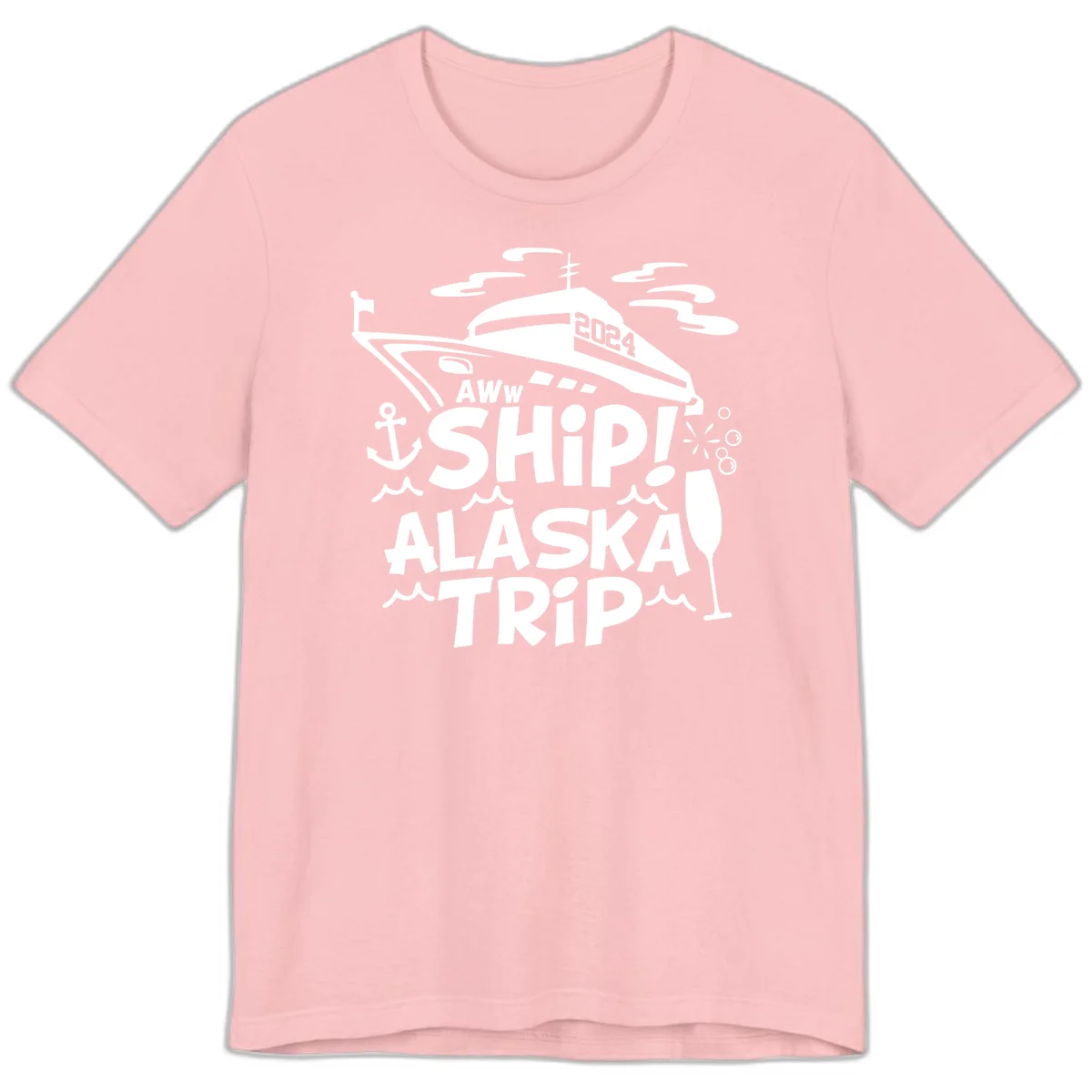 Aww Ship Alaska Trip 2024 Premium Tee in Pink