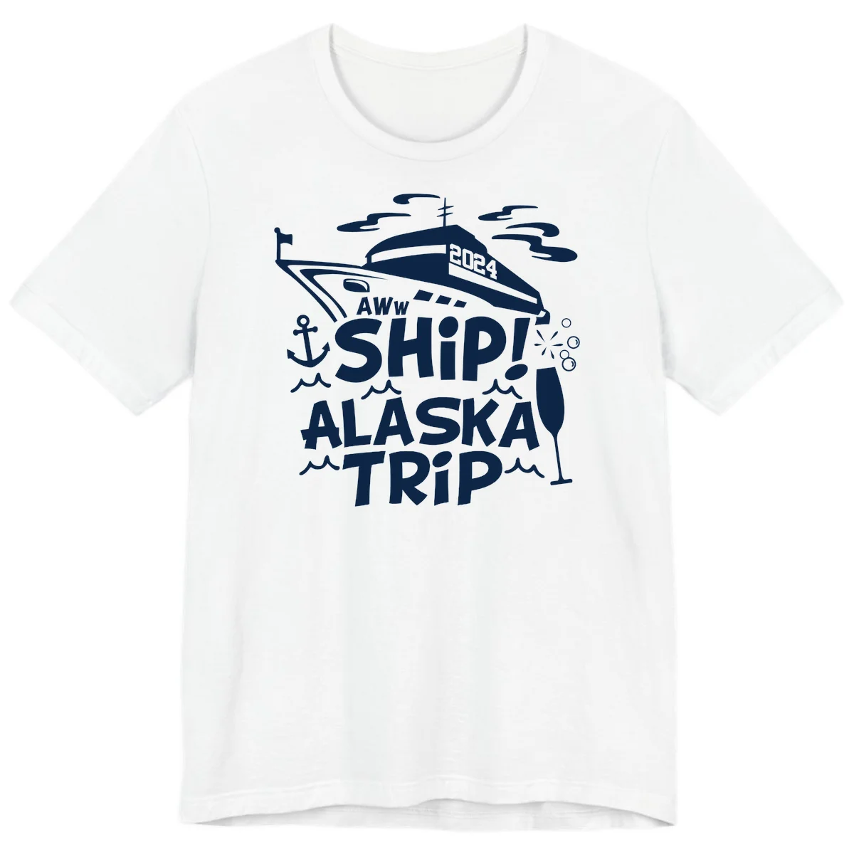 Aww Ship Alaska Trip 2024 Premium Tee in White