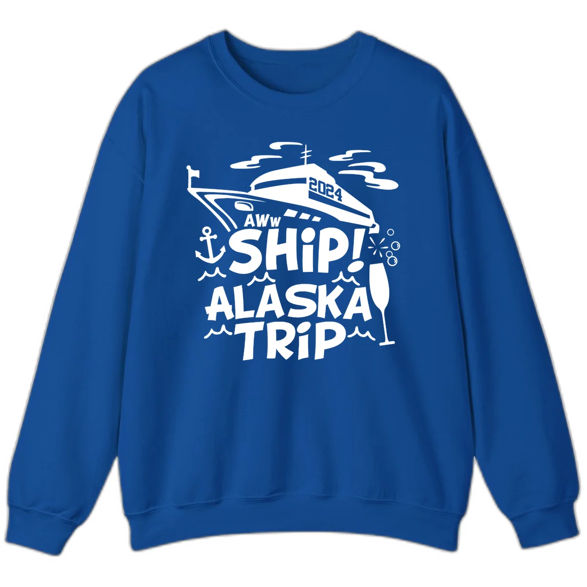 Aww Ship Alaska Trip 2024 Sweatshirt in Royal