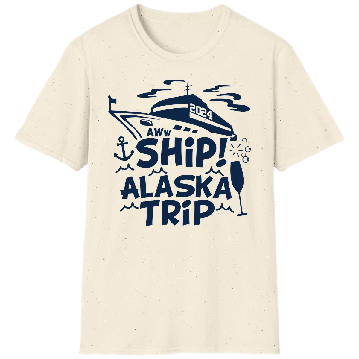 Aww Ship Alaska Trip 2024 T-Shirt in Natural