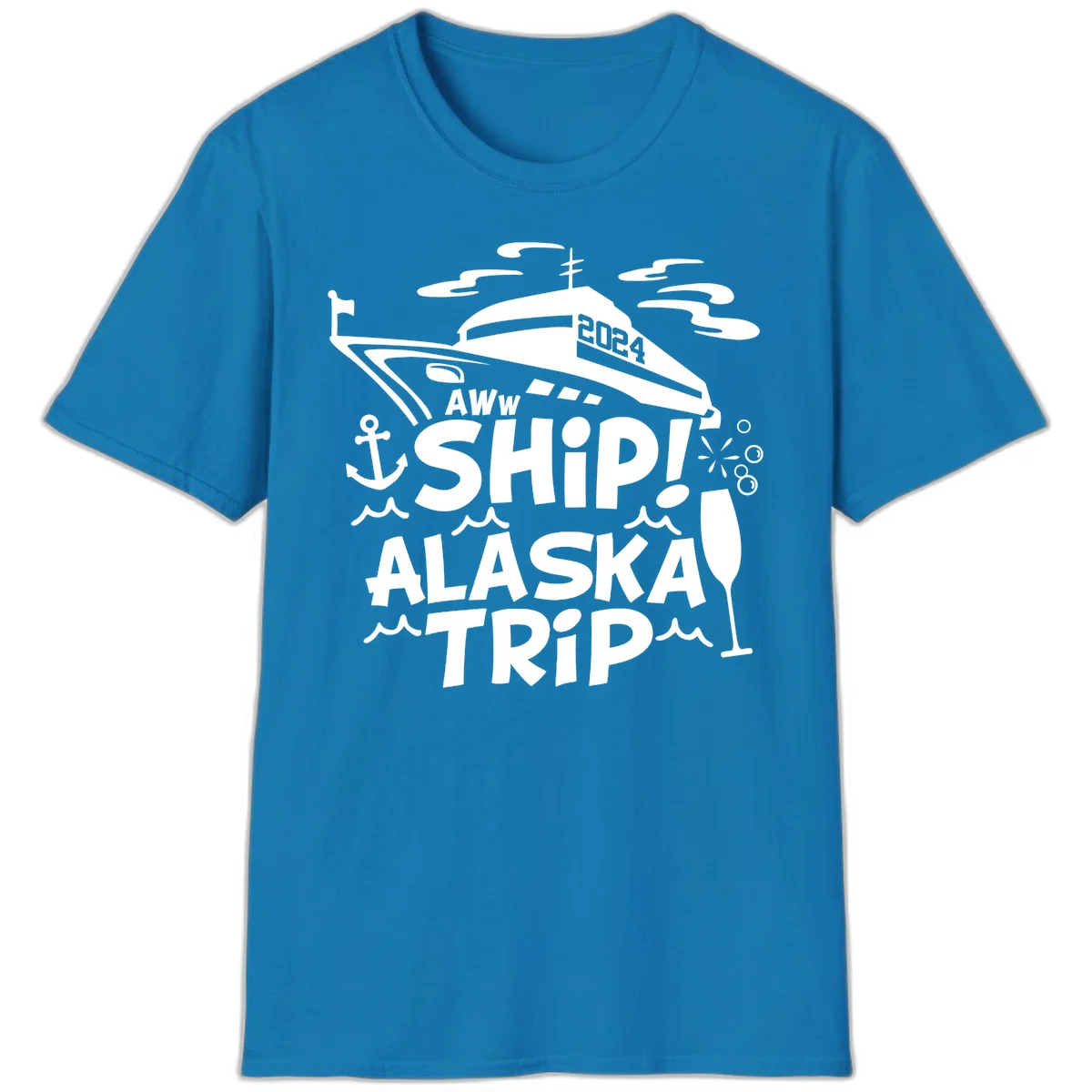 Aww Ship Alaska Trip 2024 T-Shirt in Sapphire