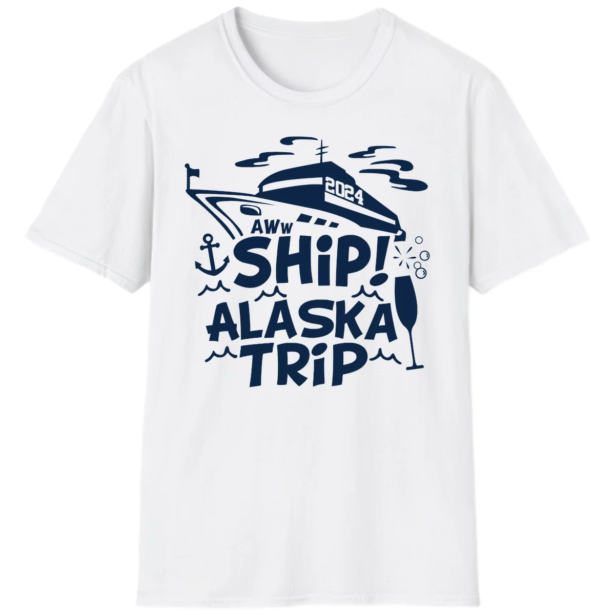Aww Ship Alaska Trip 2024 T-Shirt in White