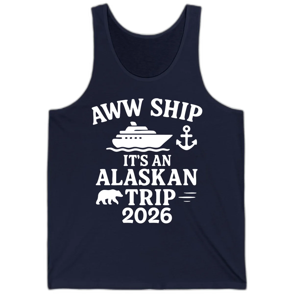 Aww Ship It's An Alaskan Trip 2026 Tank in Navy