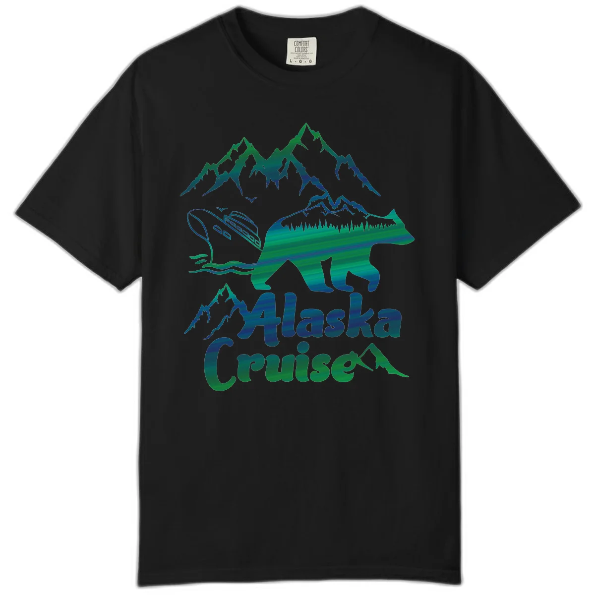 Alaska Cruise Bear Adventure Comfort Color in Black
