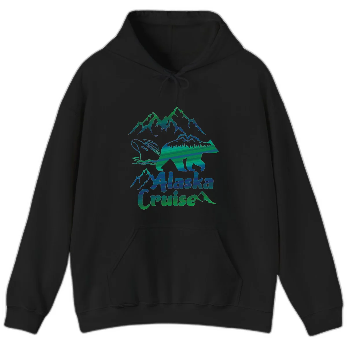 Alaska Cruise Bear Adventure Hoodie in Black