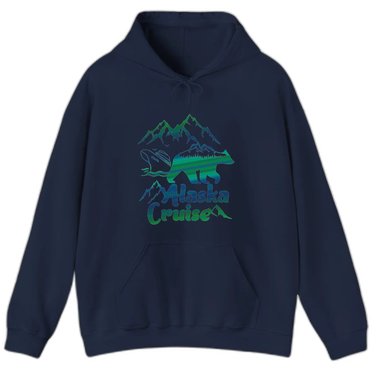 Alaska Cruise Bear Adventure Hoodie in Navy