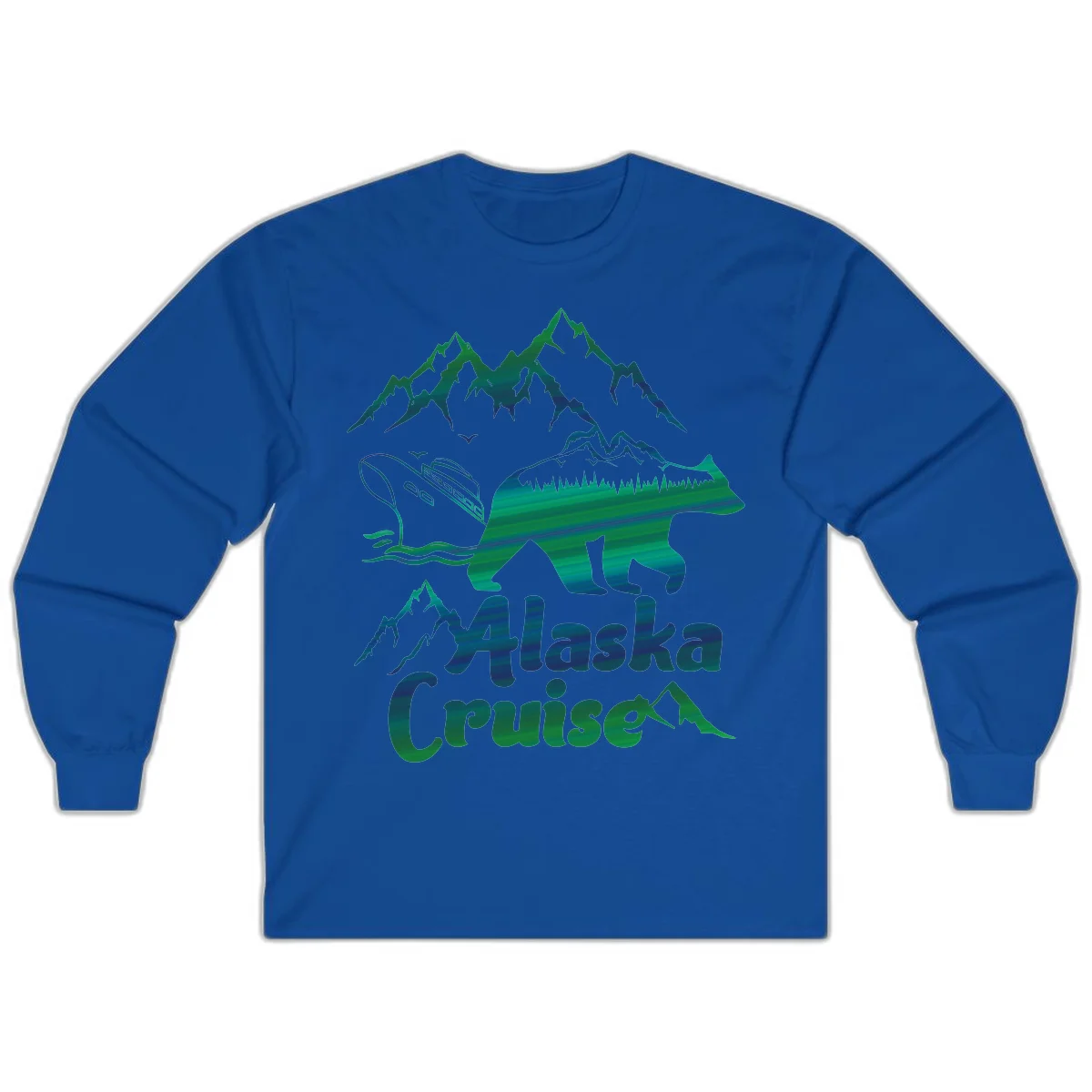 Alaska Cruise Bear Adventure Long Sleeve in Royal