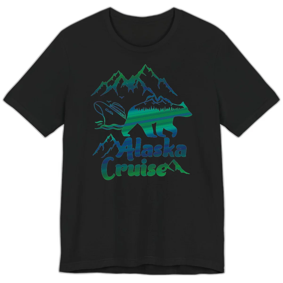 Alaska Cruise Bear Adventure Premium Tee in Black