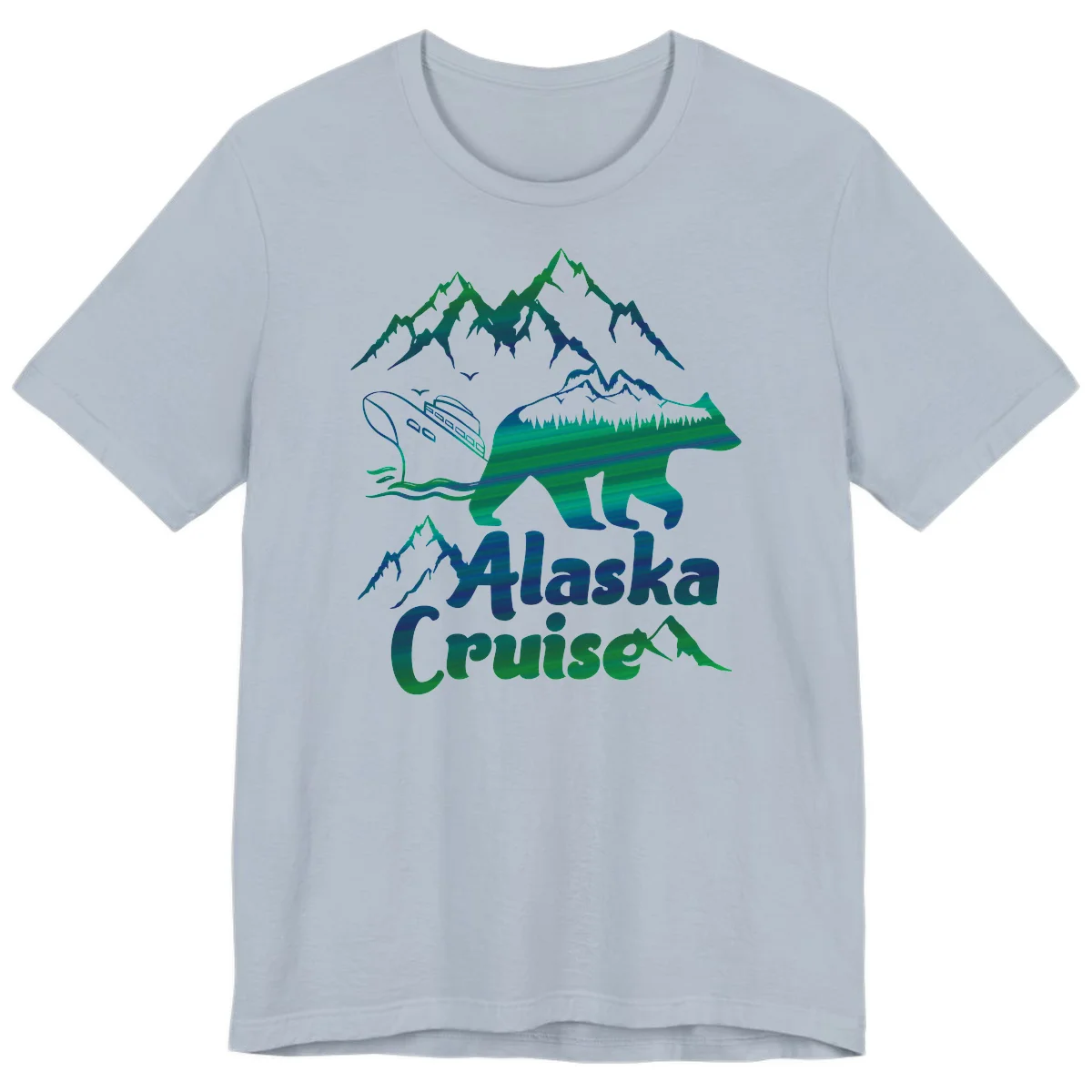 Alaska Cruise Bear Adventure Premium Tee in Light Blue