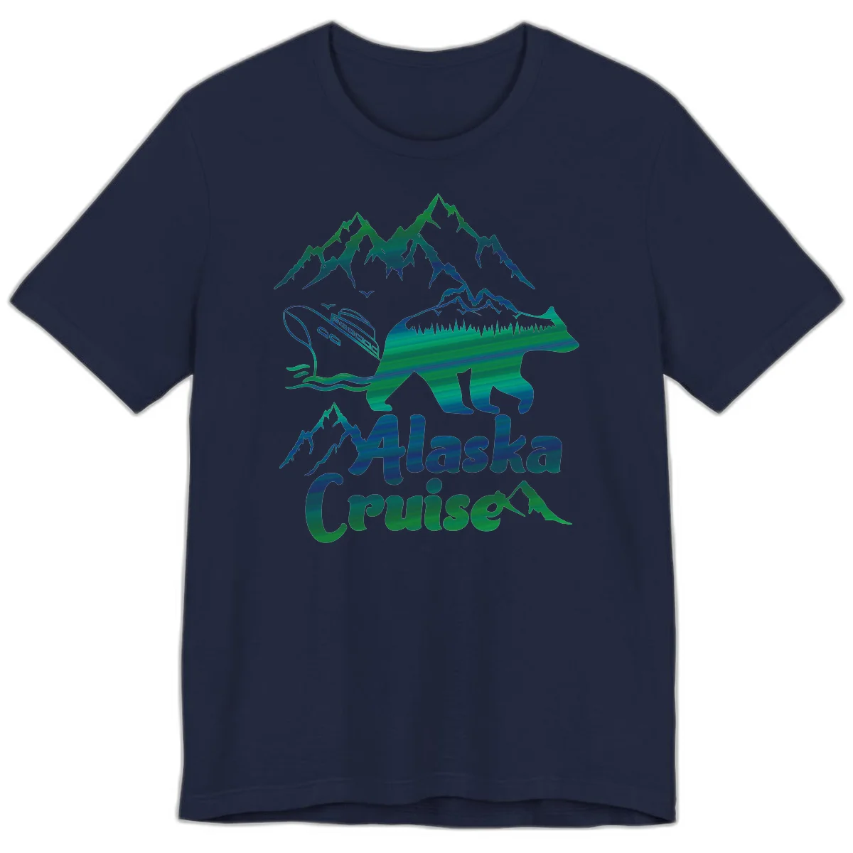 Alaska Cruise Bear Adventure Premium Tee in Navy