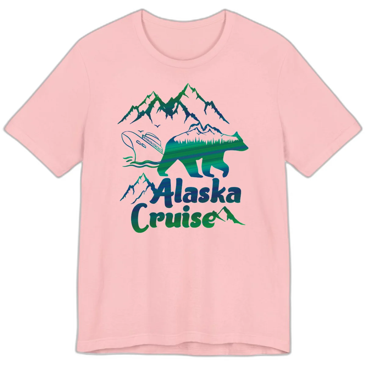 Alaska Cruise Bear Adventure Premium Tee in Pink