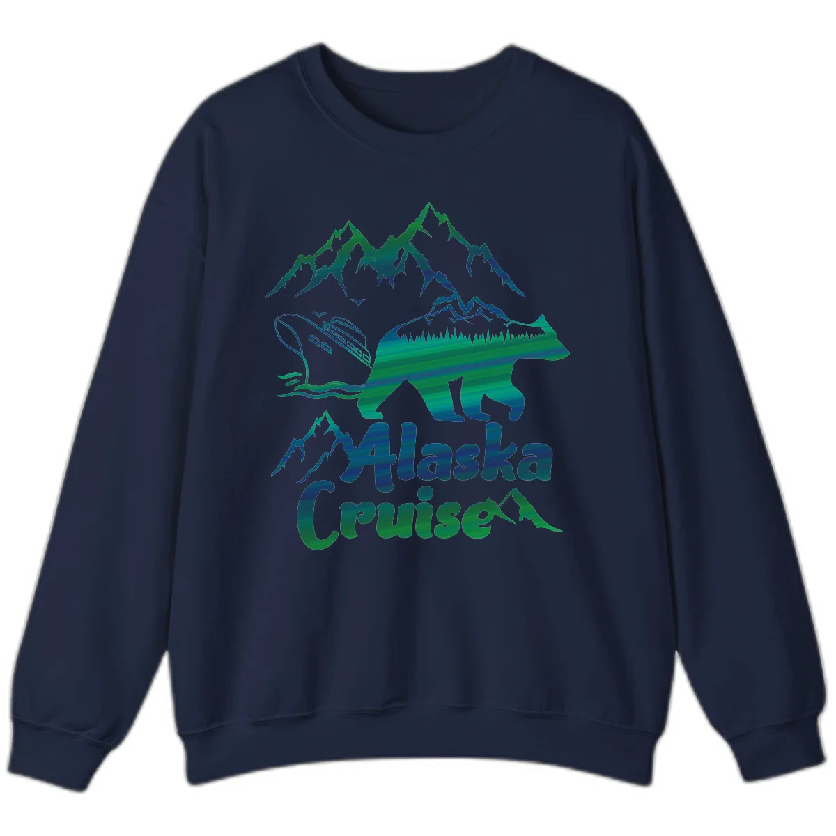 Alaska Cruise Bear Adventure Sweatshirt in Navy