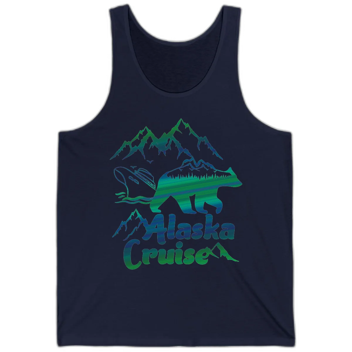 Alaska Cruise Bear Adventure Tank in Navy