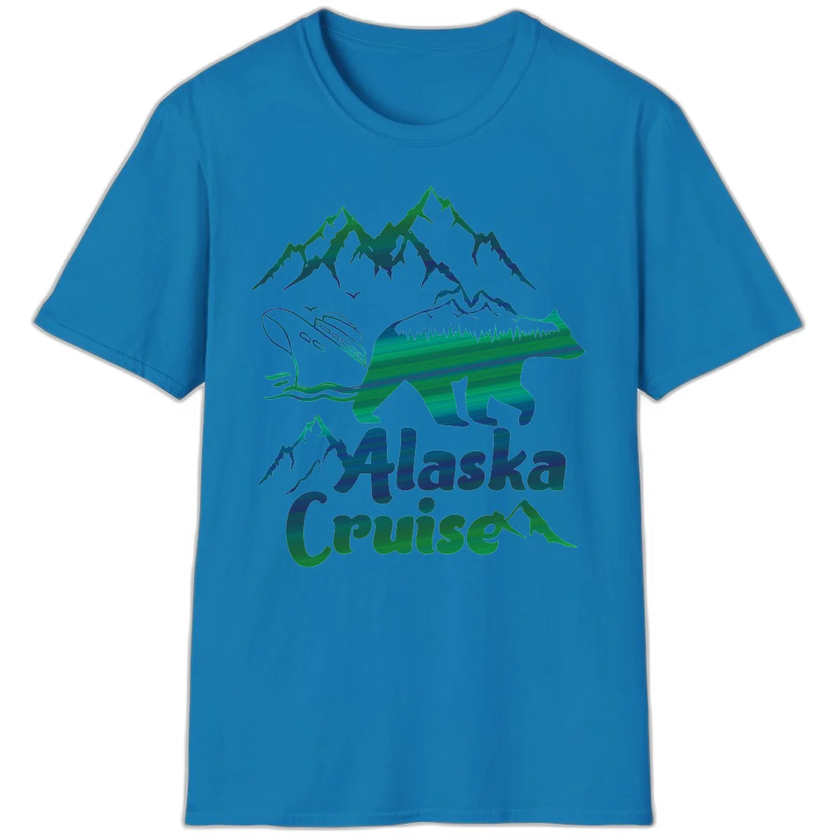 Alaska Cruise Bear Adventure T-Shirt in Sapphire