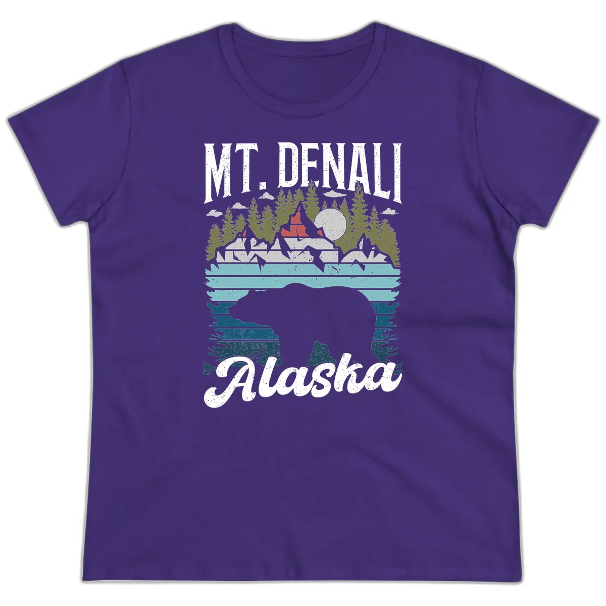 Bear Cave Winter Wonderland Ladies Tee in Purple