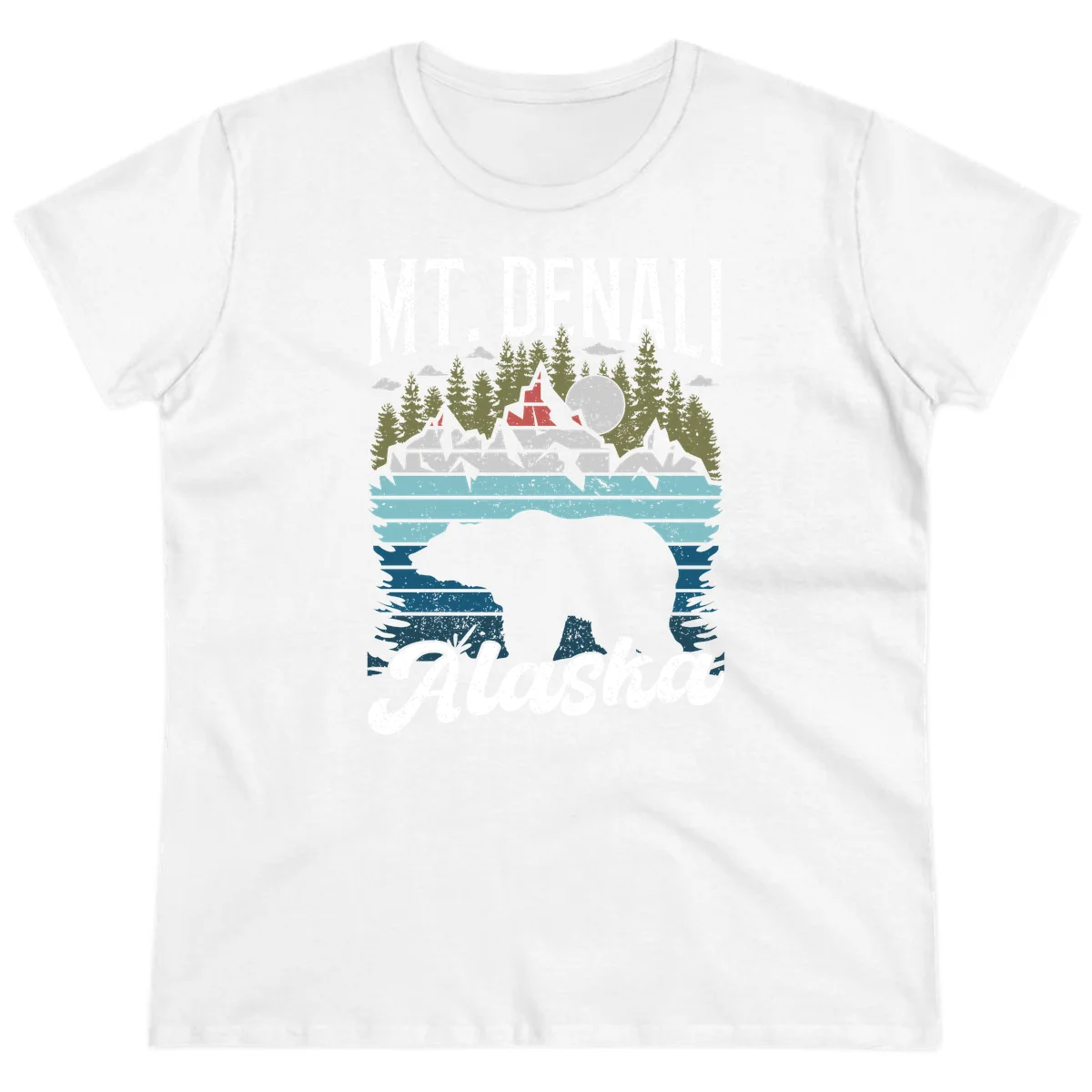 Bear Cave Winter Wonderland Ladies Tee in White