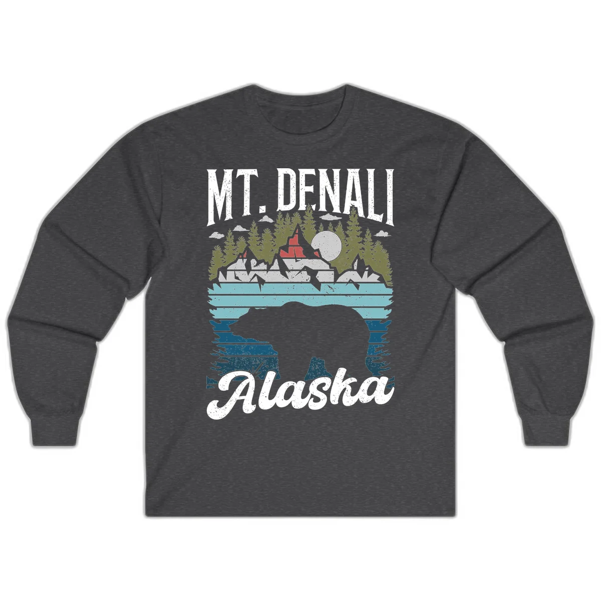 Bear Cave Winter Wonderland Long Sleeve in Dark Heather