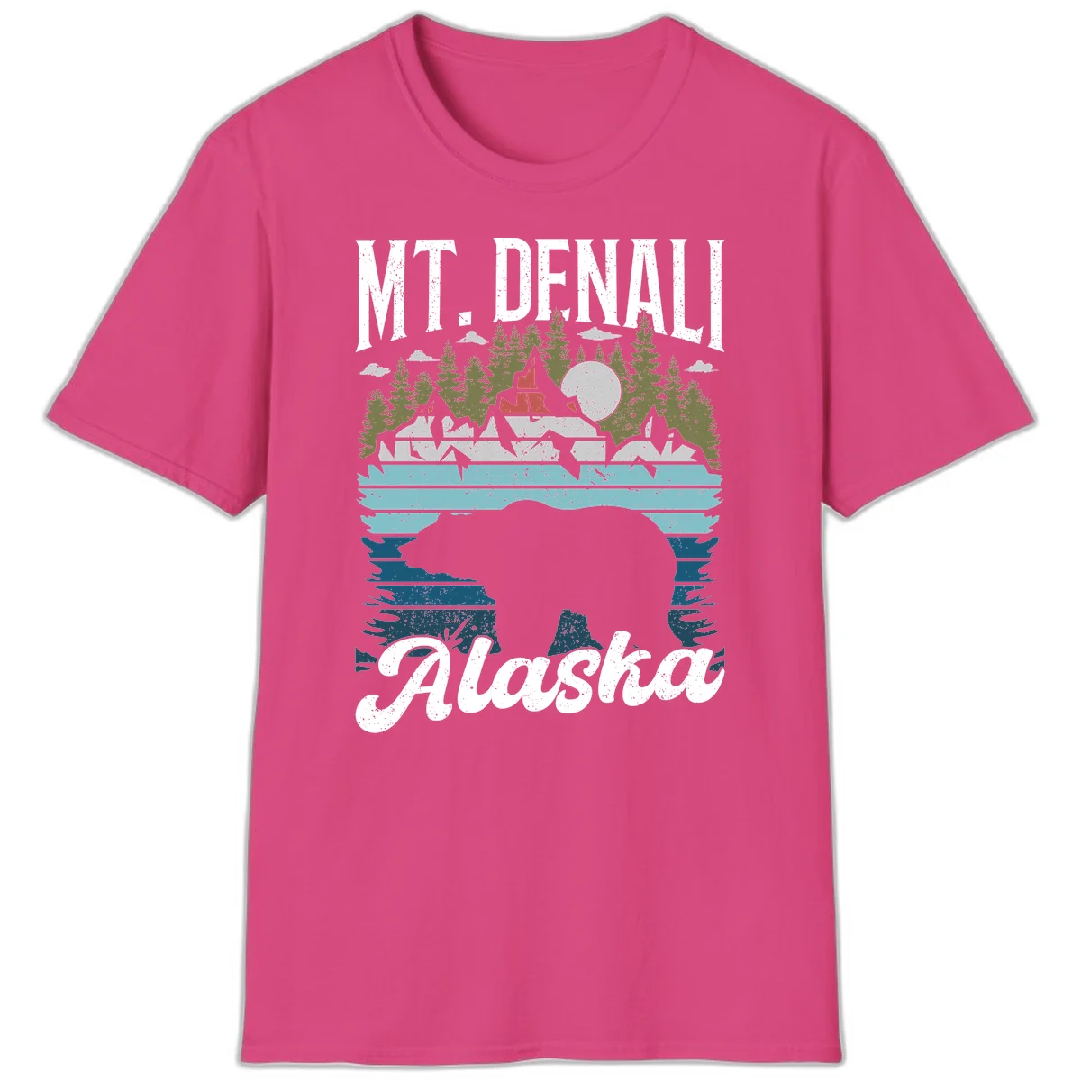 Bear Cave Winter Wonderland T-Shirt in Heliconia