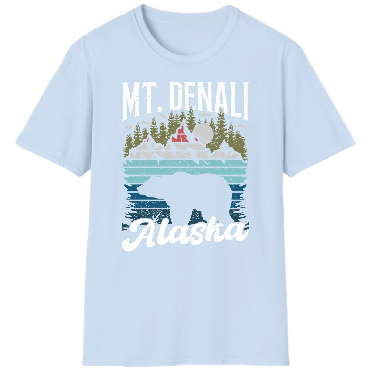 Bear Cave Winter Wonderland T-Shirt in Light Blue