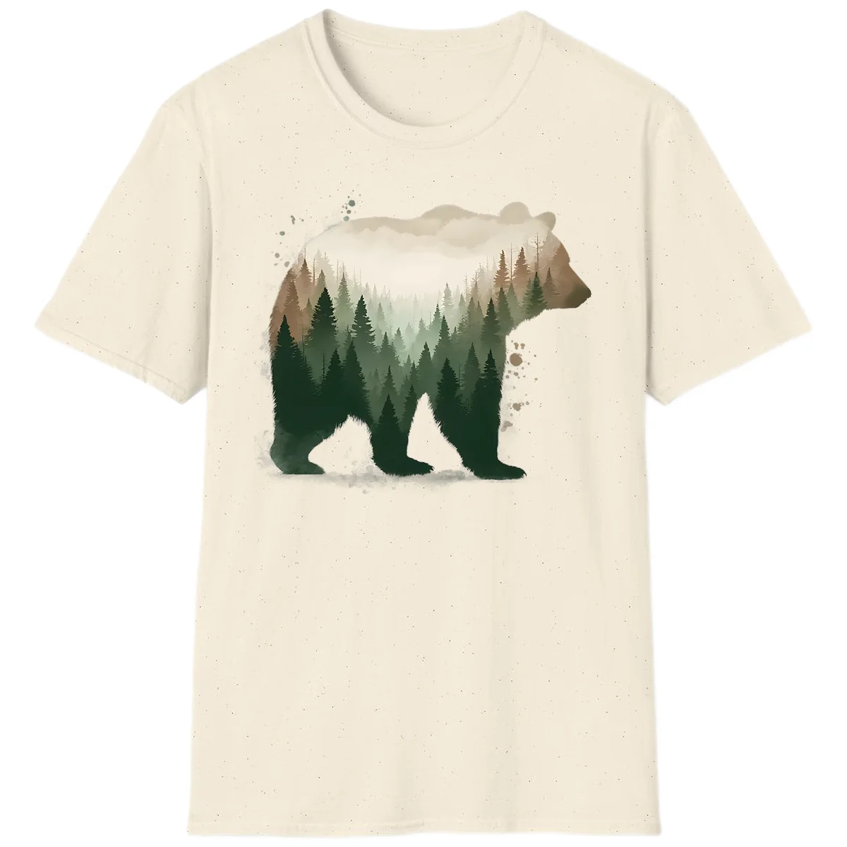 Alaska Forest Bear Art T-Shirt in Natural
