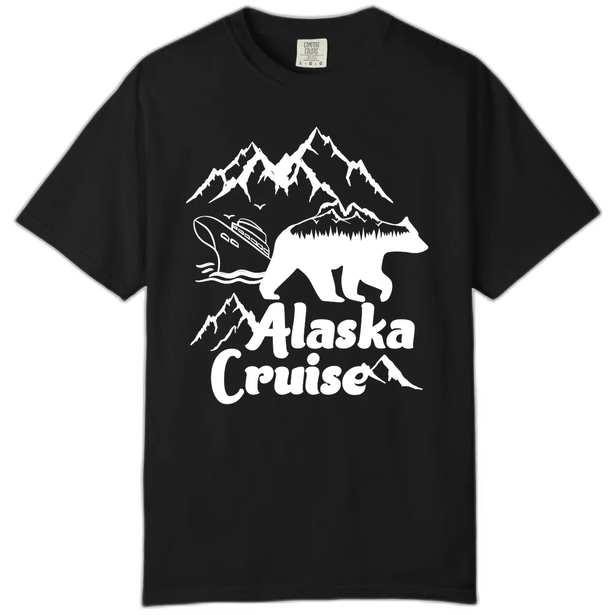 Alaska Cruise Bear Mountain Adventure Comfort Color in Black
