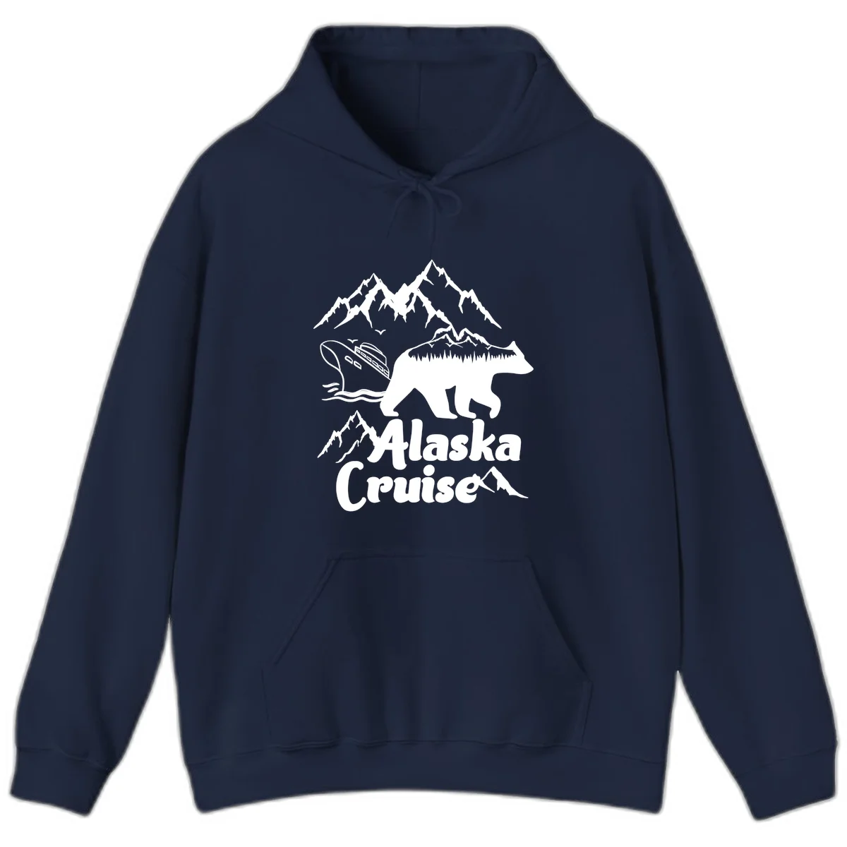 Alaska Cruise Bear Mountain Adventure Hoodie in Navy