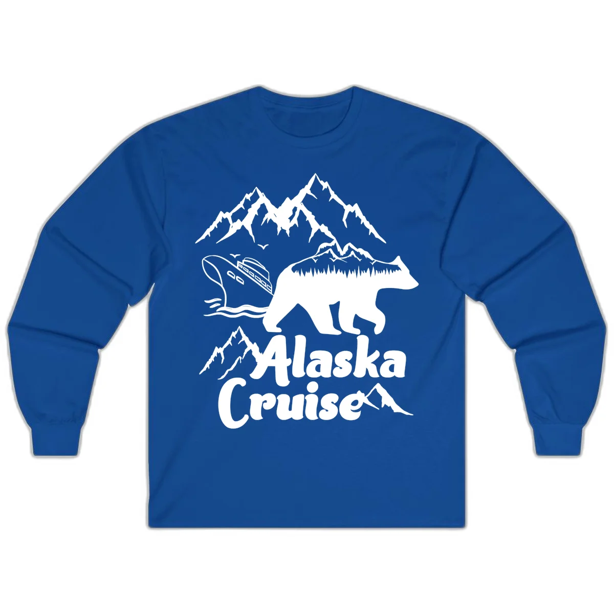Alaska Cruise Bear Mountain Adventure Long Sleeve in Royal
