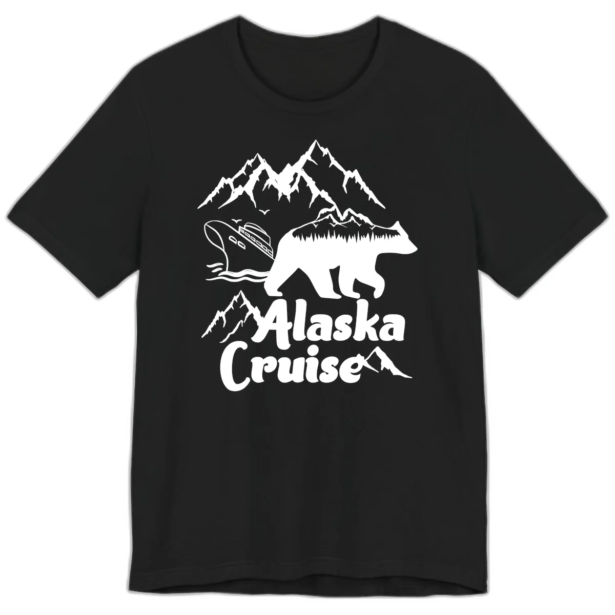 Alaska Cruise Bear Mountain Adventure Premium Tee in Black