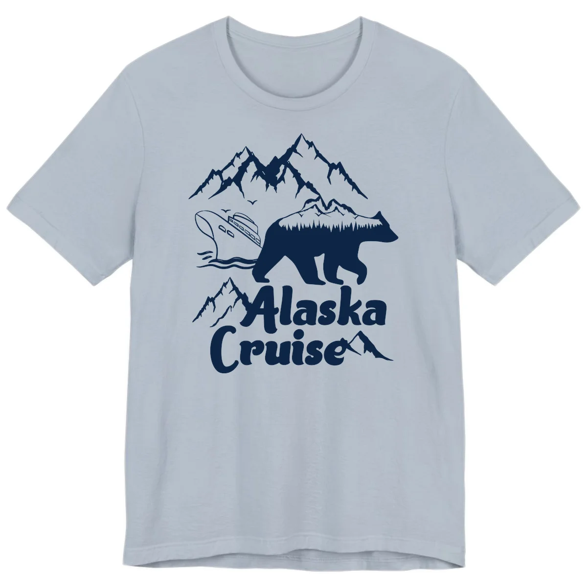Alaska Cruise Bear Mountain Adventure Premium Tee in Light Blue