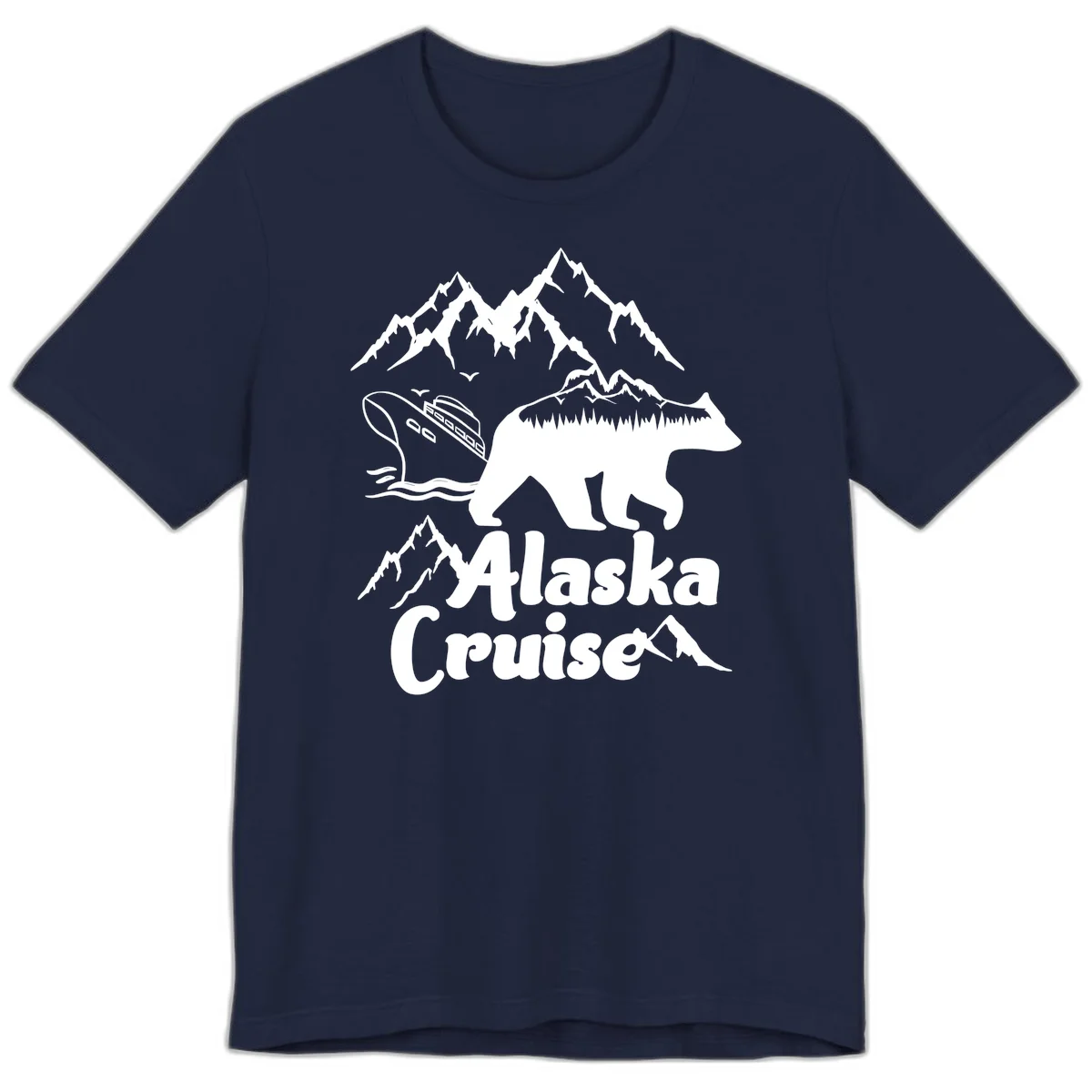Alaska Cruise Bear Mountain Adventure Premium Tee in Navy