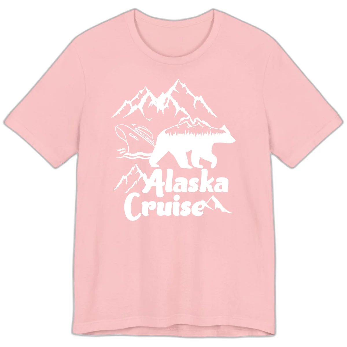 Alaska Cruise Bear Mountain Adventure Premium Tee in Pink