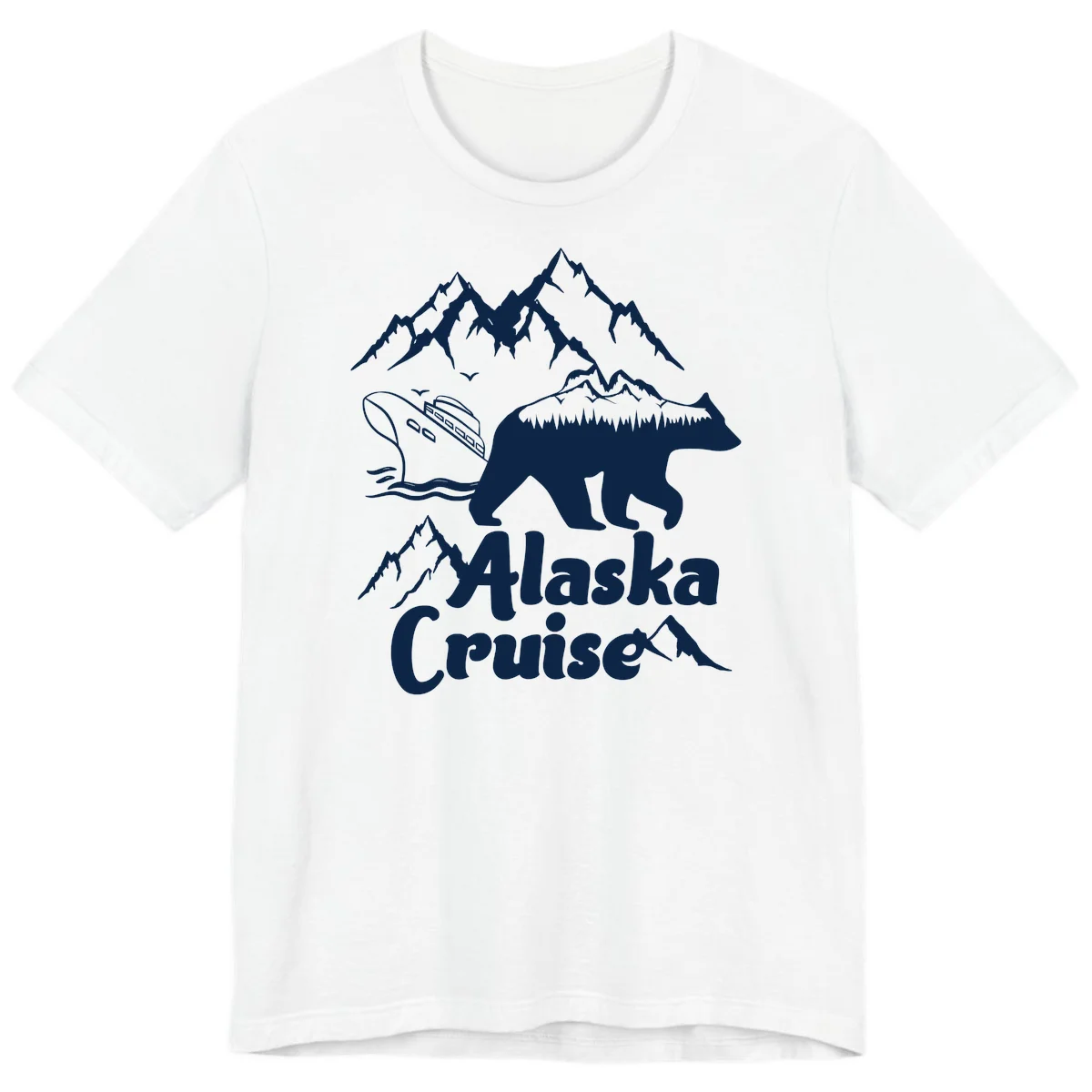 Alaska Cruise Bear Mountain Adventure Premium Tee in White