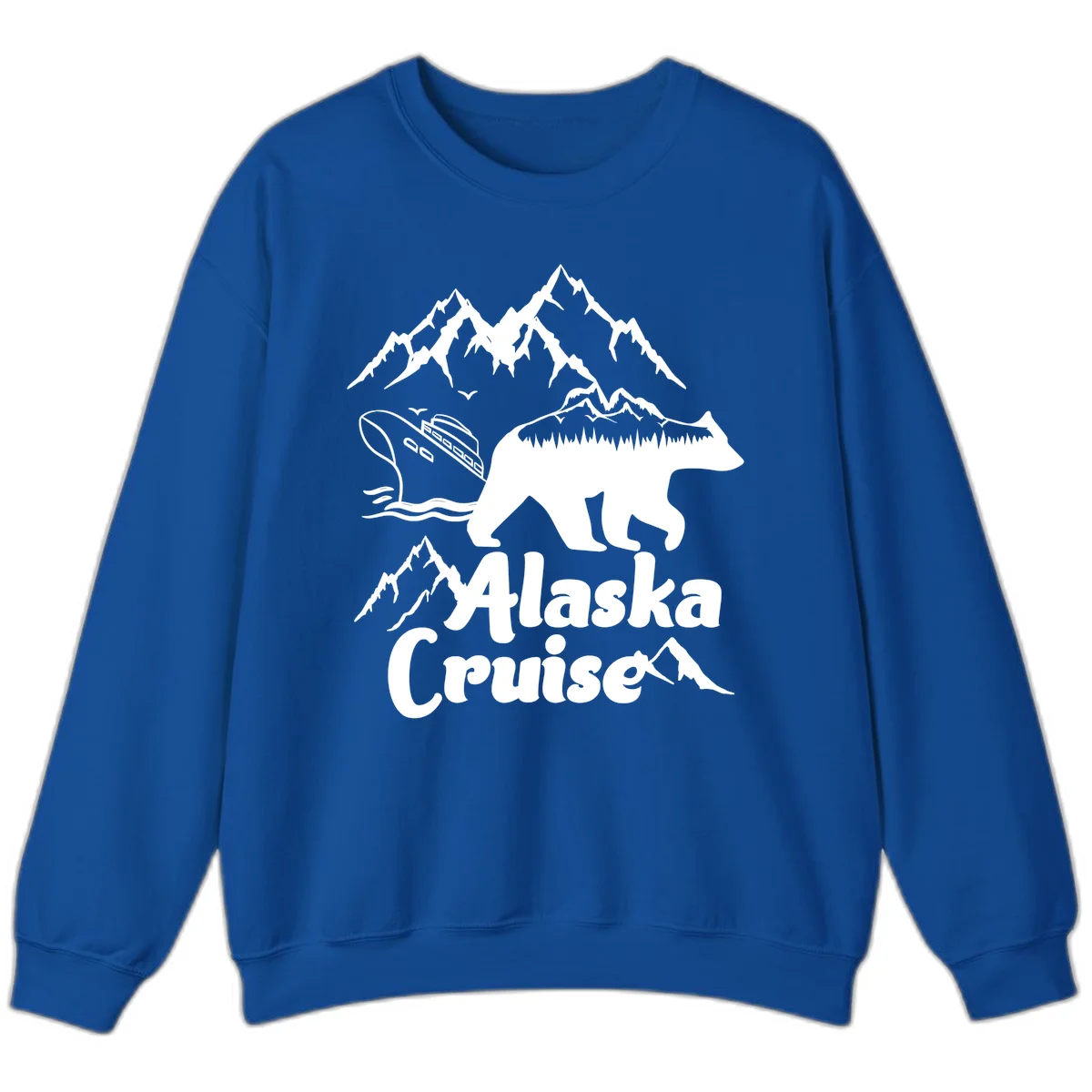 Alaska Cruise Bear Mountain Adventure Sweatshirt in Royal