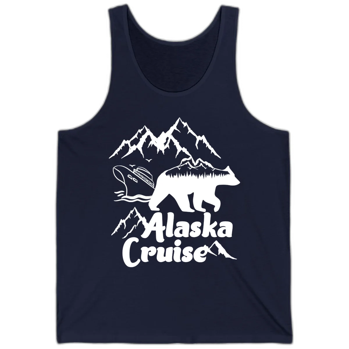 Alaska Cruise Bear Mountain Adventure Tank in Navy
