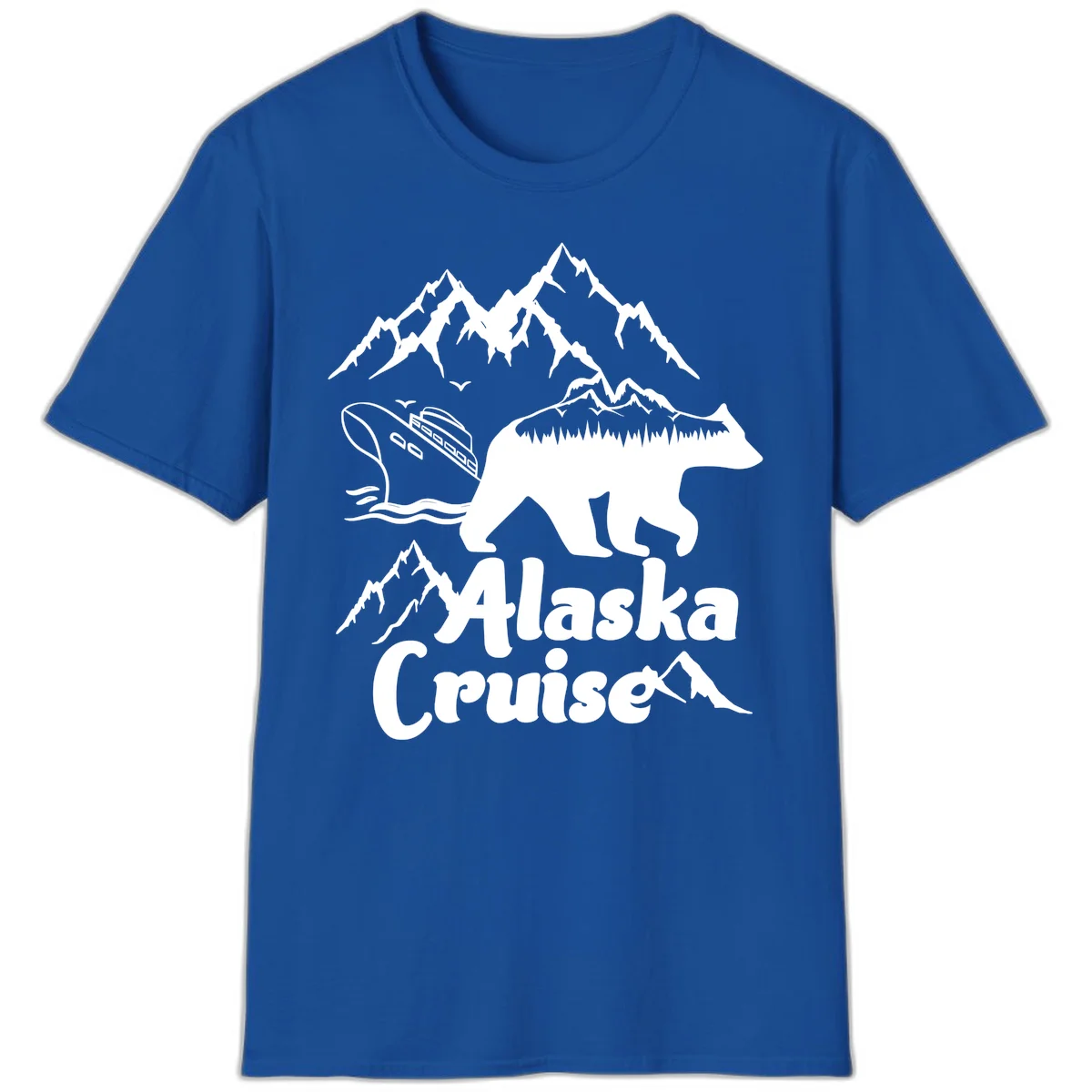 Alaska Cruise Bear Mountain Adventure T-Shirt in Royal