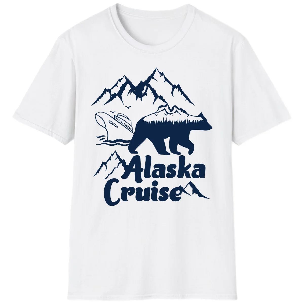 Alaska Cruise Bear Mountain Adventure T-Shirt in White