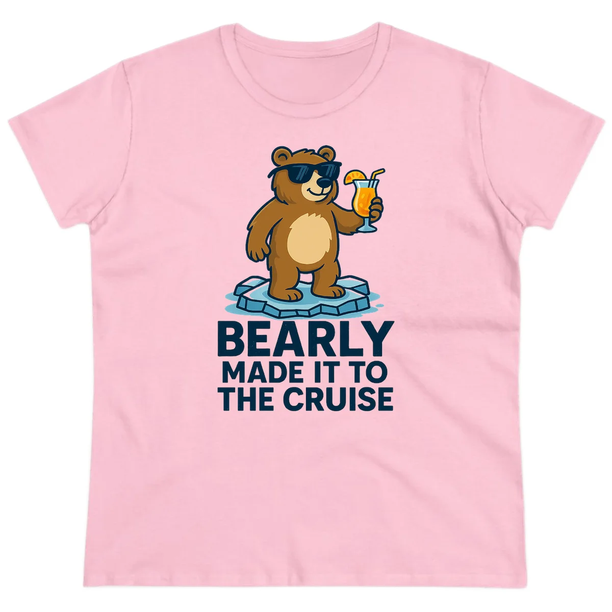 Bearly Made It To The Cruise Ladies Tee in Light Pink