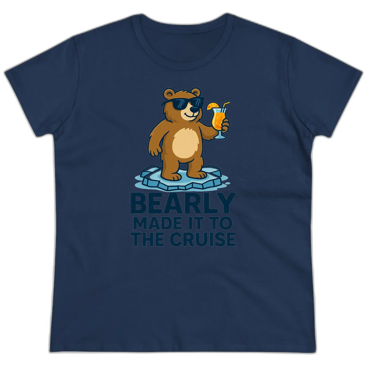 Bearly Made It To The Cruise Ladies Tee in Navy