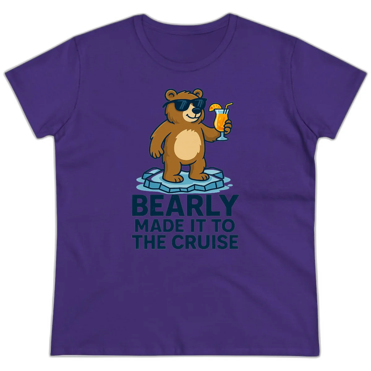 Bearly Made It To The Cruise Ladies Tee in Purple