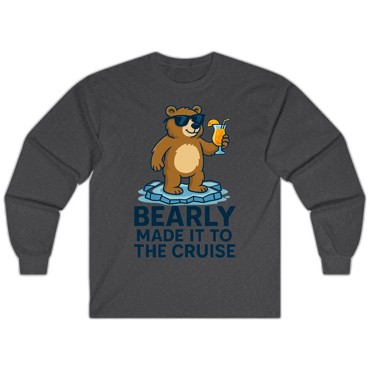 Bearly Made It To The Cruise Long Sleeve in Dark Heather