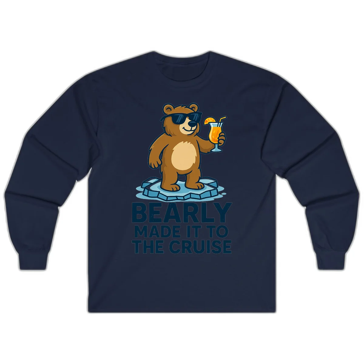 Bearly Made It To The Cruise Long Sleeve in Navy