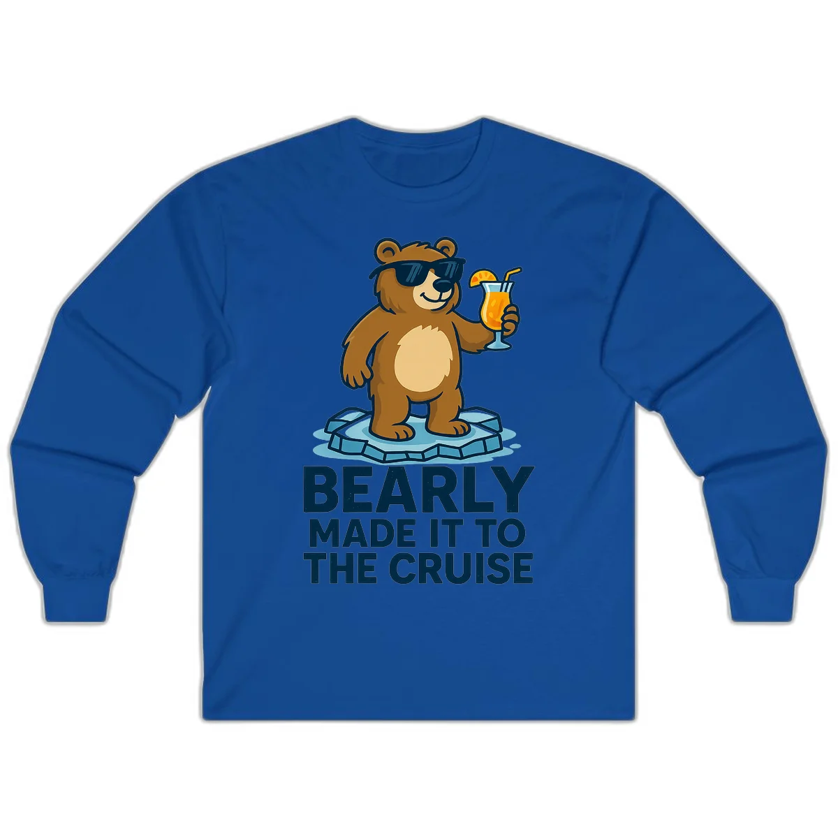Bearly Made It To The Cruise Long Sleeve in Royal