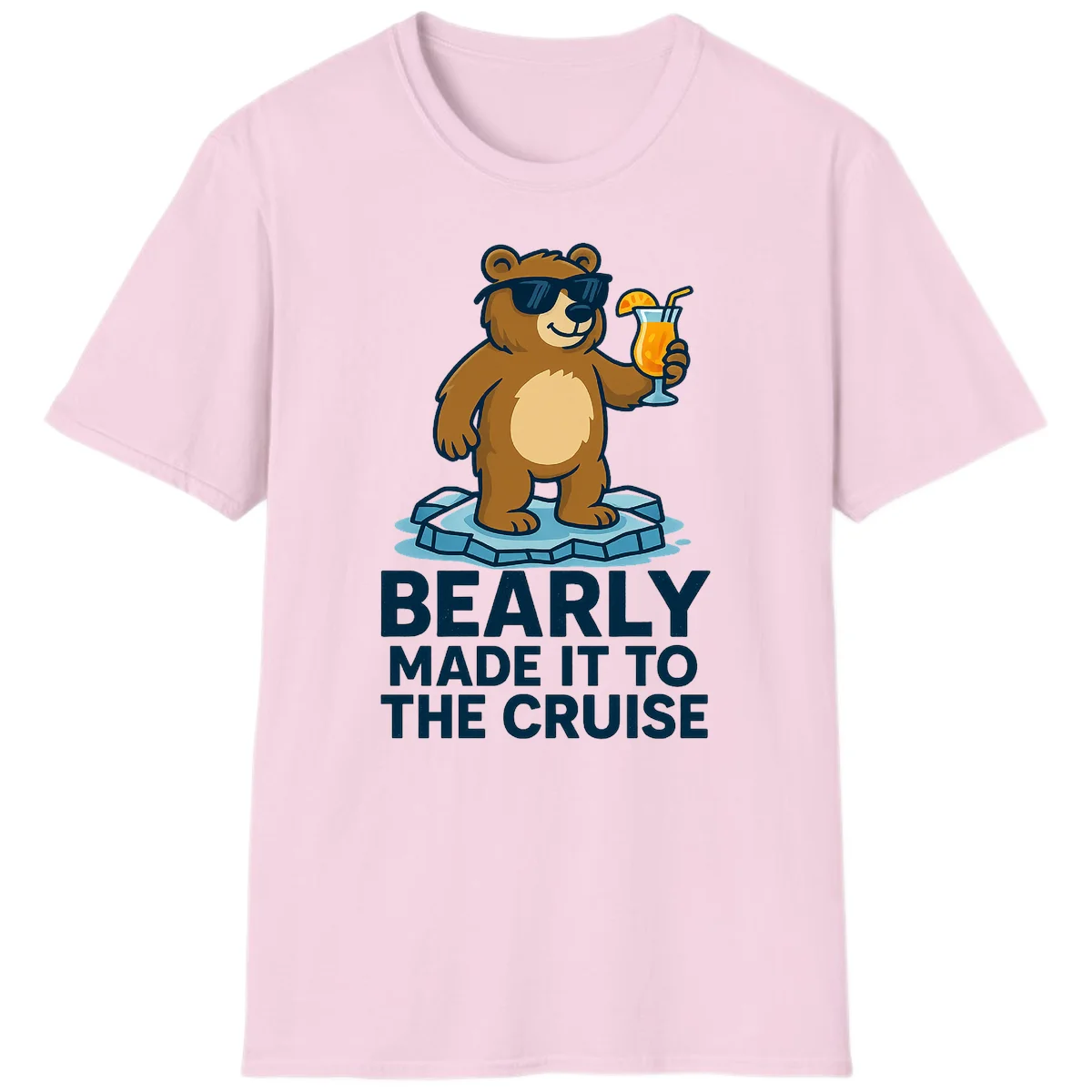 Bearly Made It To The Cruise T-Shirt in Light Pink