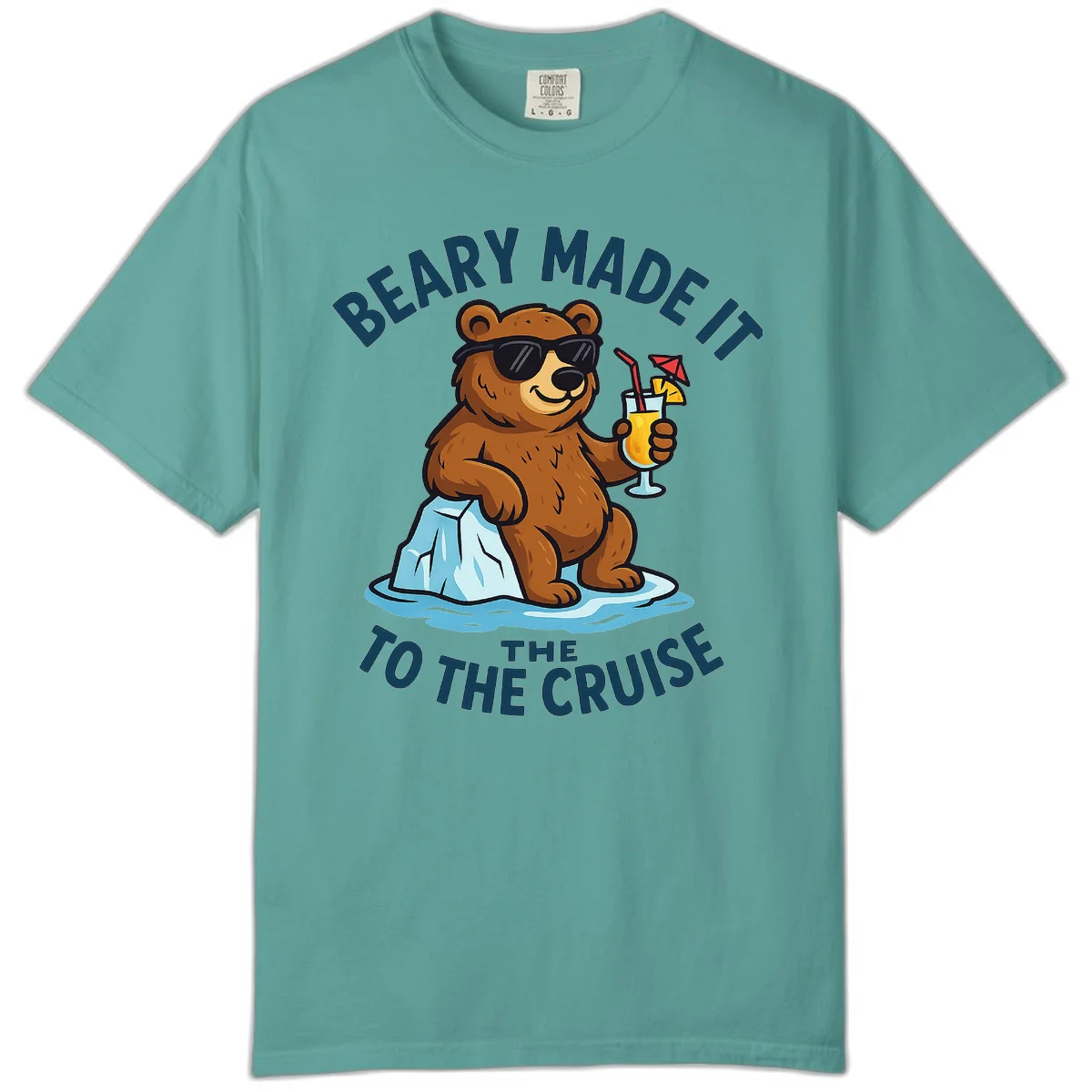 Beary Made It To The Cruise Comfort Color in Seafoam