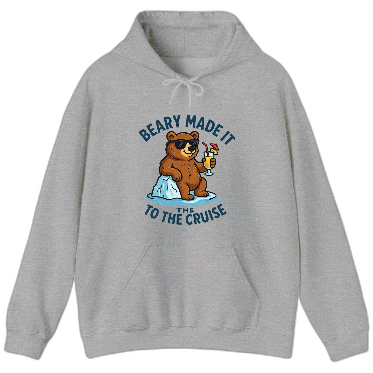 Beary Made It To The Cruise Hoodie in Sport Grey