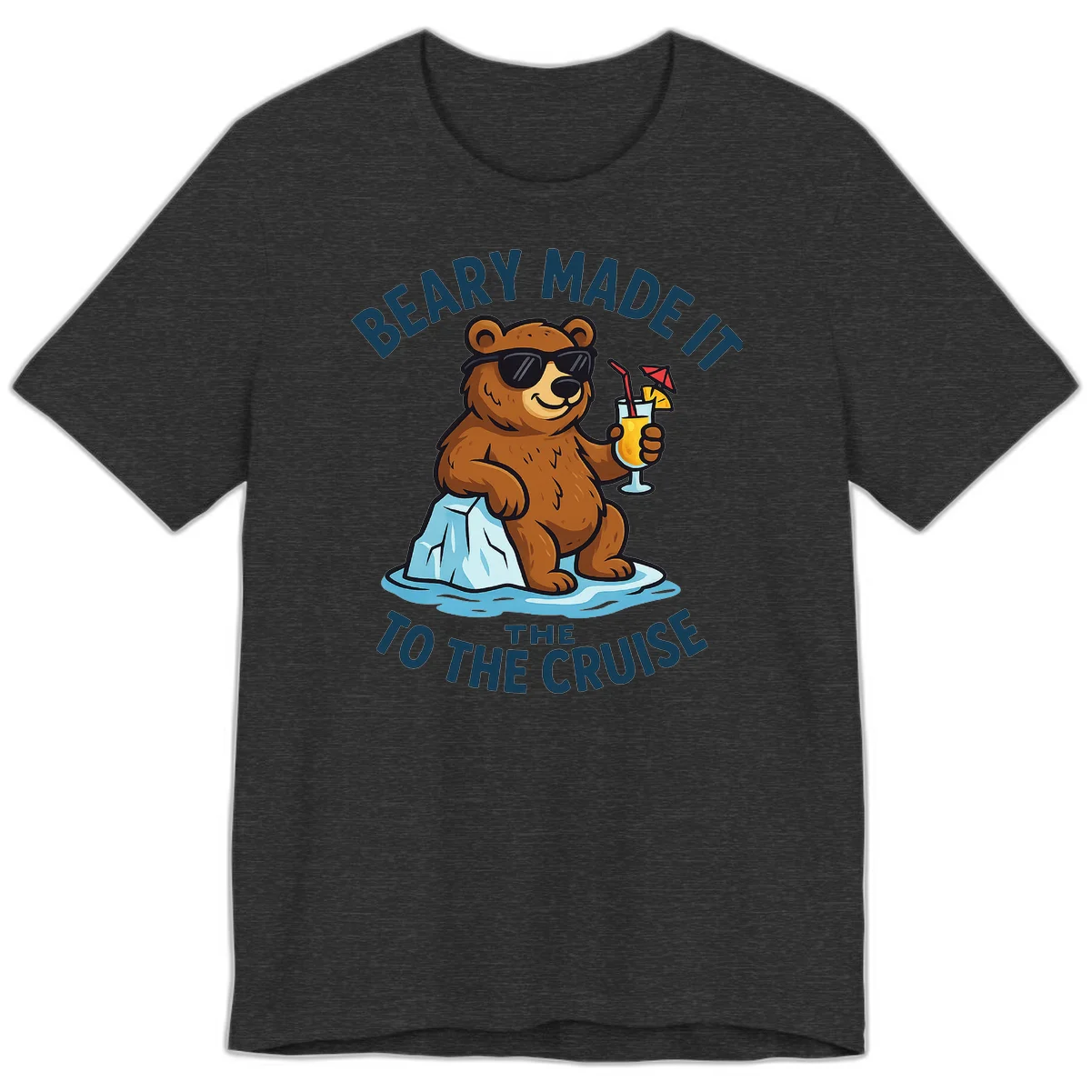 Beary Made It To The Cruise Premium Tee in Dark Grey Heather