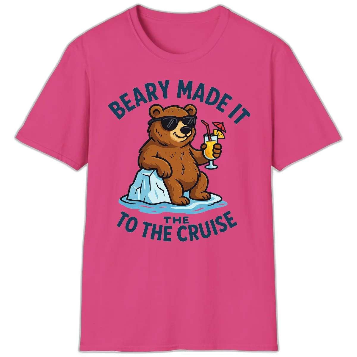 Beary Made It To The Cruise T-Shirt in Heliconia