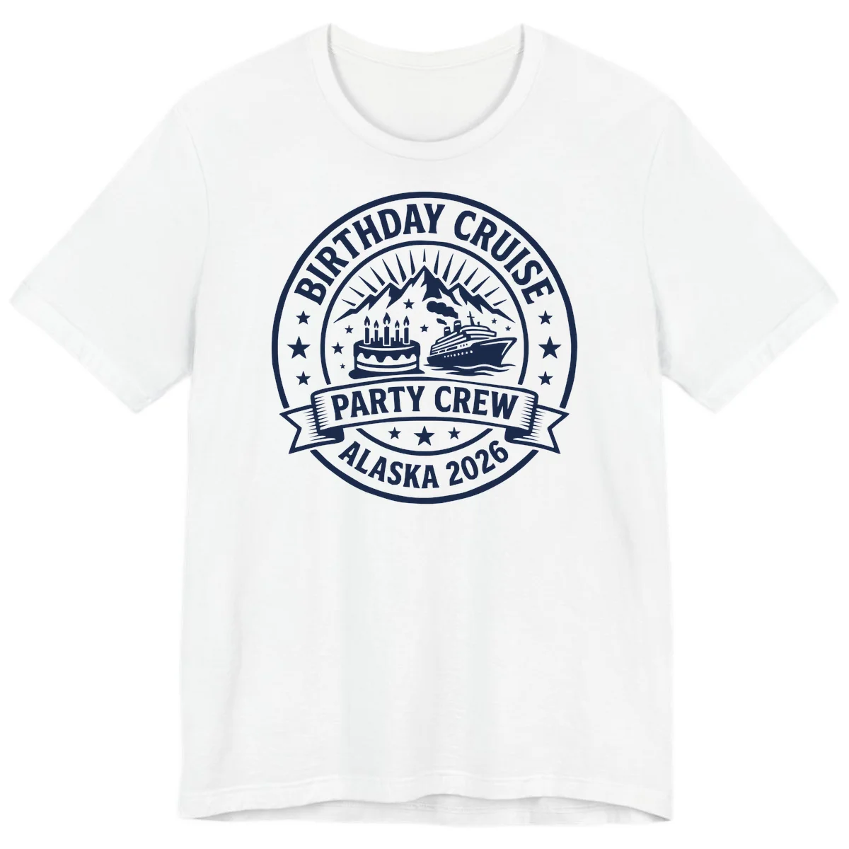Birthday Cruise Party Crew Alaska 2026 Premium Tee in White