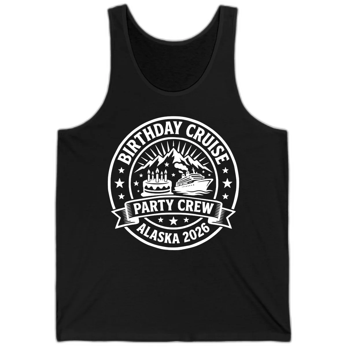 Birthday Cruise Party Crew Alaska 2026 Tank in Black
