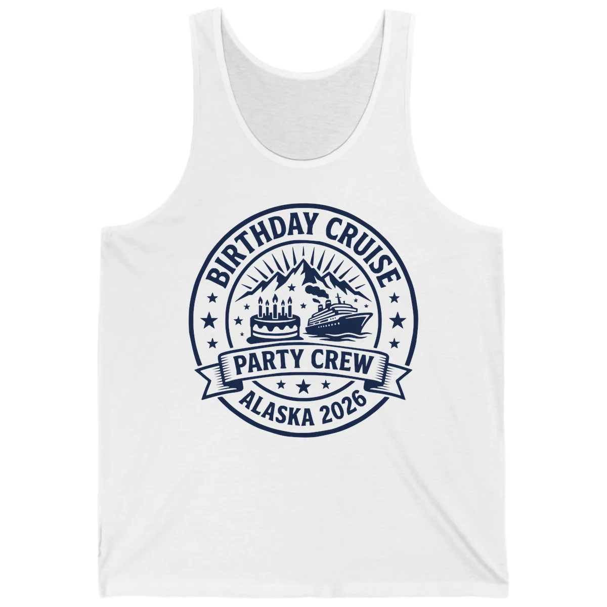 Birthday Cruise Party Crew Alaska 2026 Tank in White